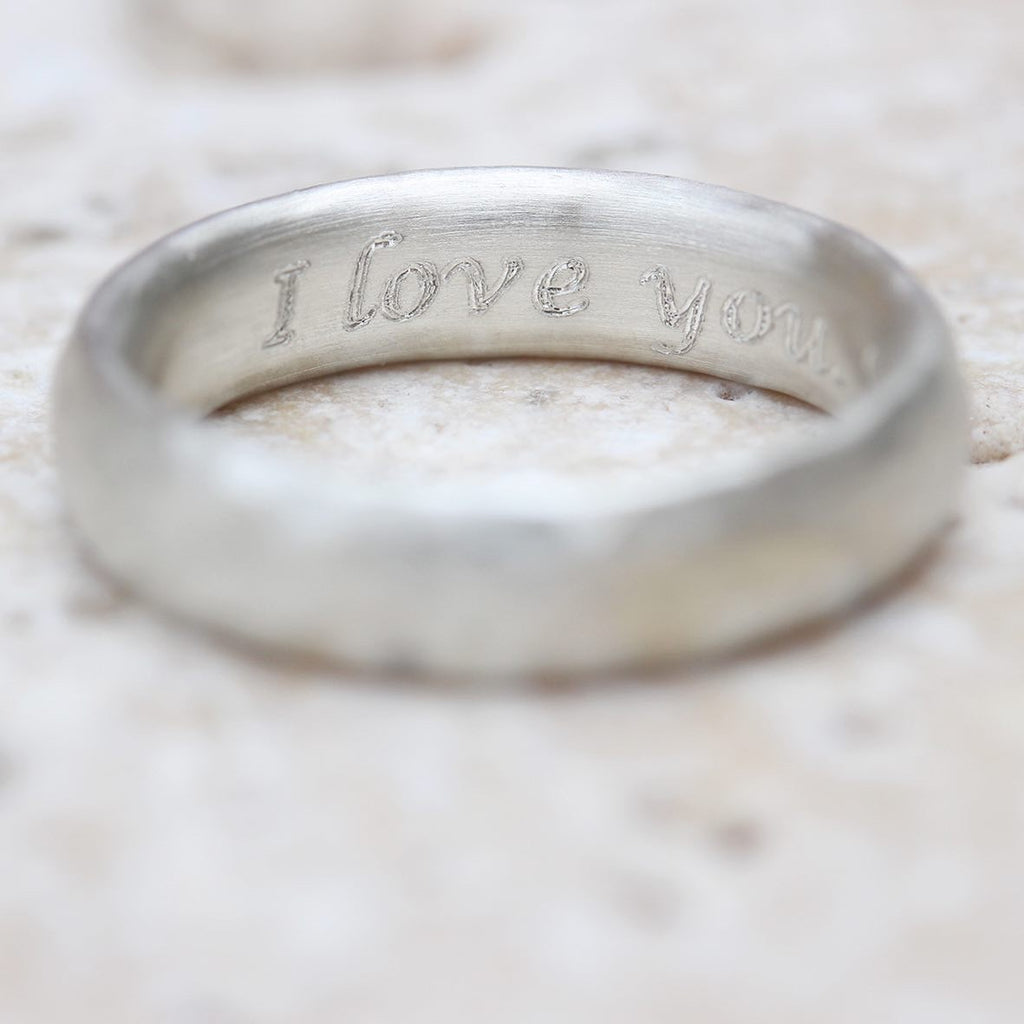Dotty Ocean Wave Silver Dress Ring - Personalised