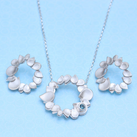 Dewdrop Stone Set Halo Pendant