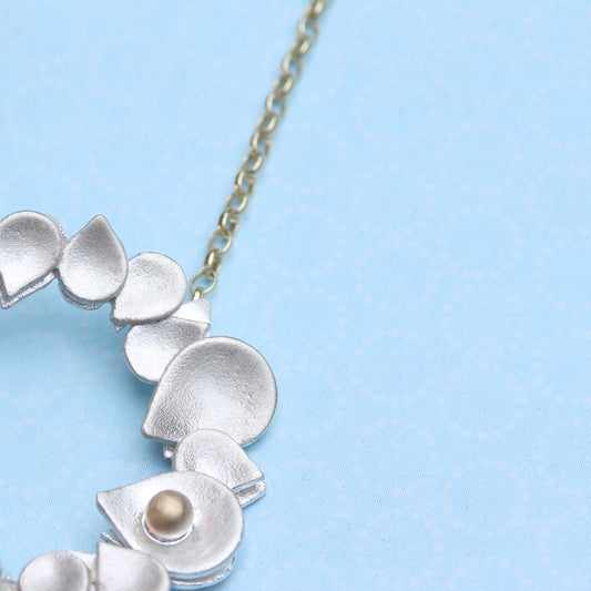 Dewdrop Two Tone Halo Pendant