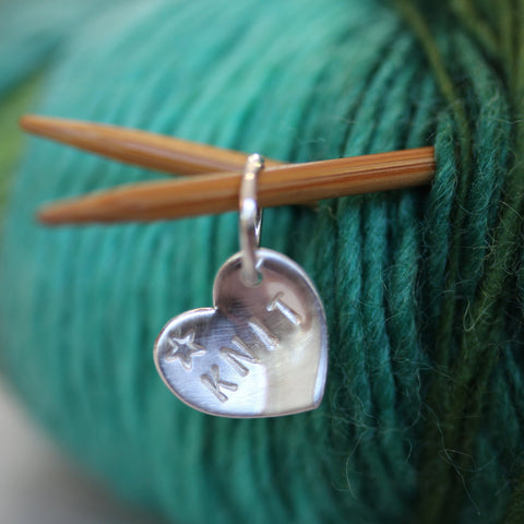 Craft Silver Heart Stitch Markers - Personalised