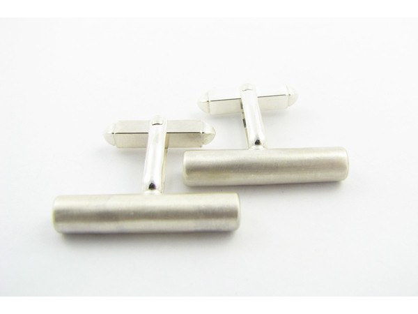 Solid sterling silver plain bar cufflinks TLK Jewellery