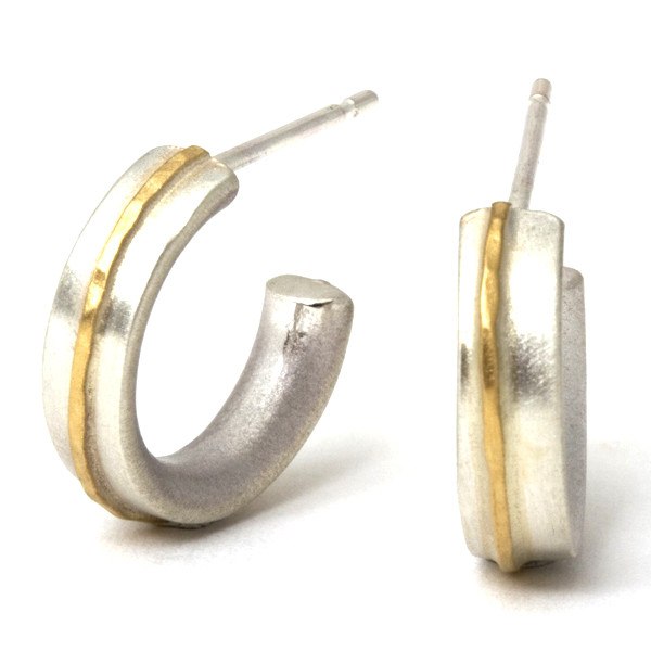 Sterling silver earrings with 18cty gold detail