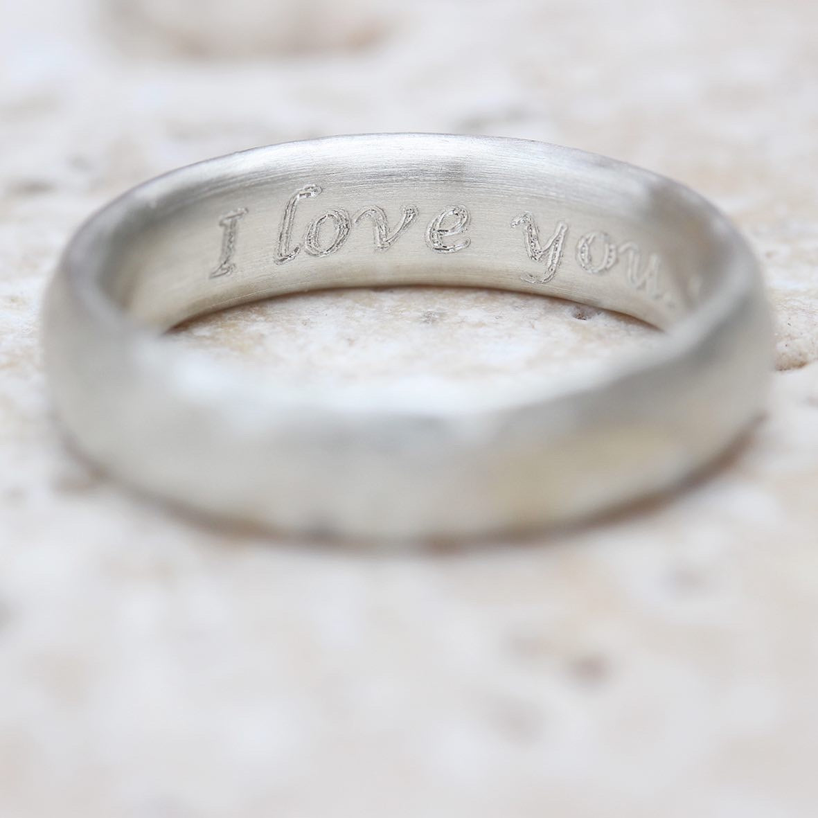 Dotty Slim Silver Band – Personalised