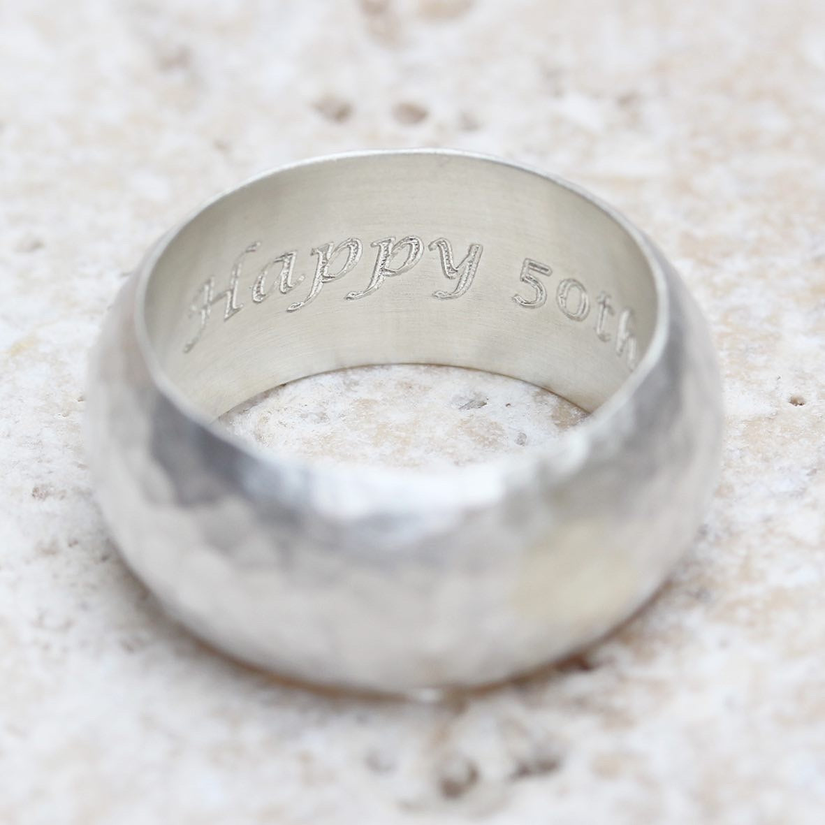 Heavy Thick Hammered 925 Sterling Silver Band Ring – All Sizes Available Handmade
