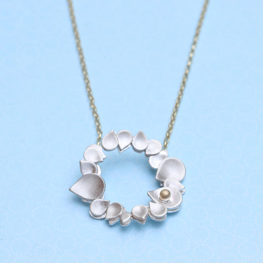 Dewdrop Two Tone Halo Pendant