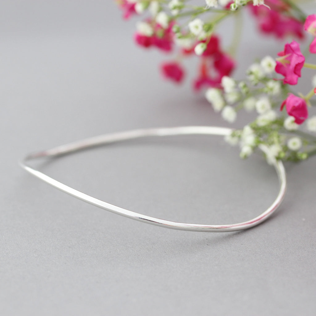 Minimalist Skinny Silver Stacking Bangles