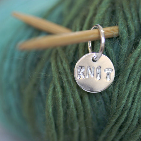 Purl Disc Silver Stitch Markers - Personalised