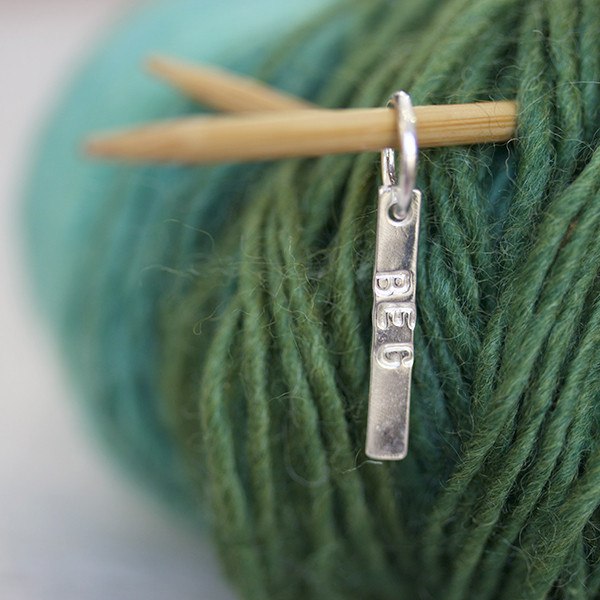 Knit Long Silver Stitch Markers - Personalised