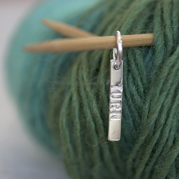 Knit Long Silver Stitch Markers - Personalised