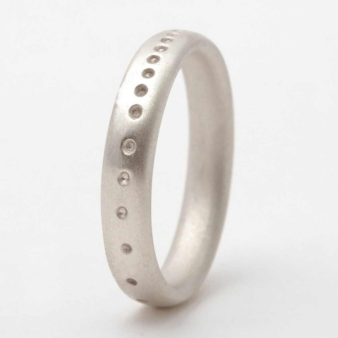 Dotty Slim Silver Band – Personalised