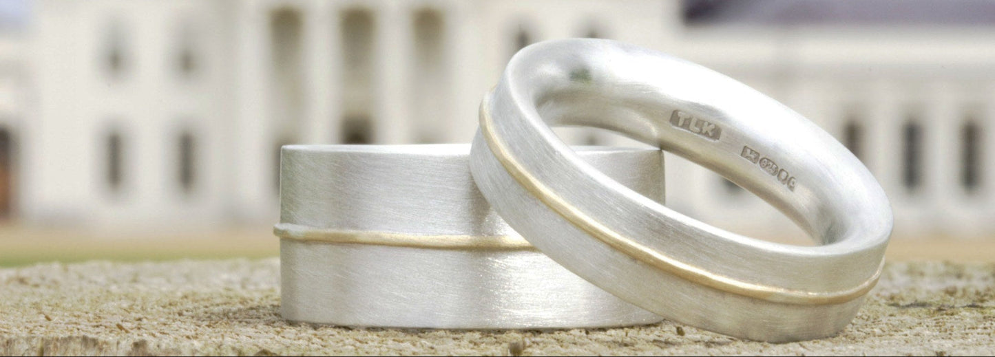 Icon Two Tone Gold & Silver Statement Ring - Personalised