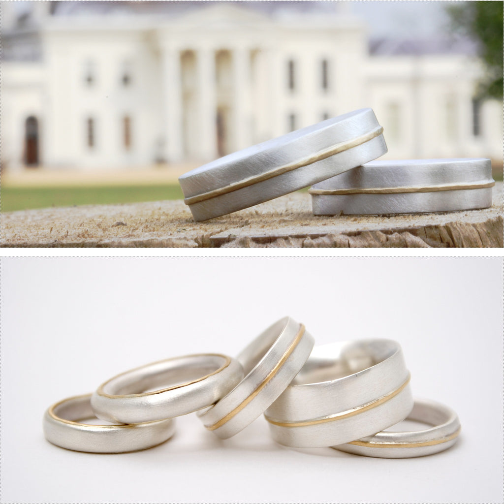 Gold lines selection of wedding rings