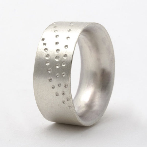 Chunky silver dotty ring