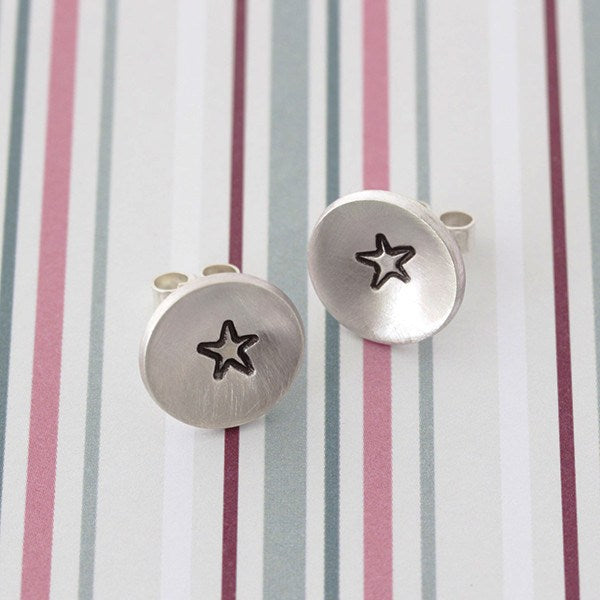 Superstar Handmade Silver Stud Earrings