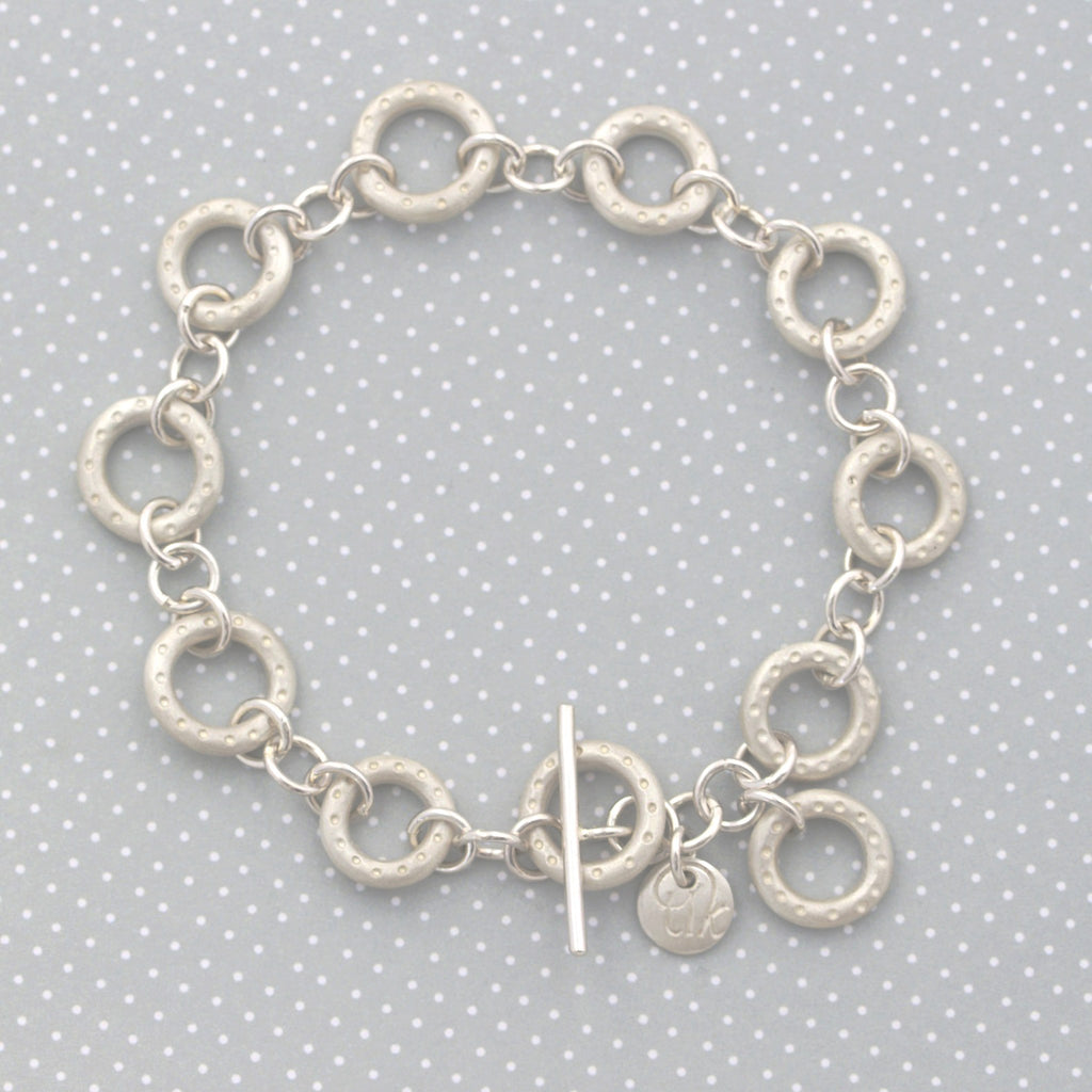 Dotty silver donut bracelet