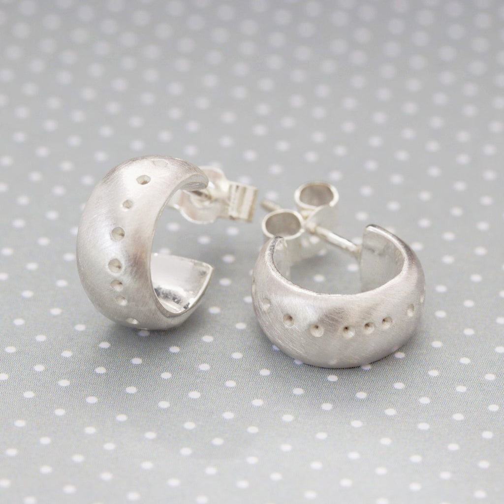 Sterling silver dotty hoops