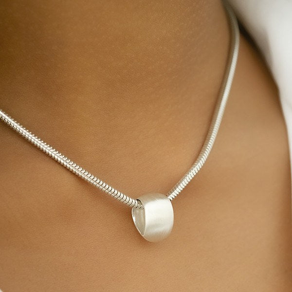 Floating Teardrop Silver Pendant Necklace