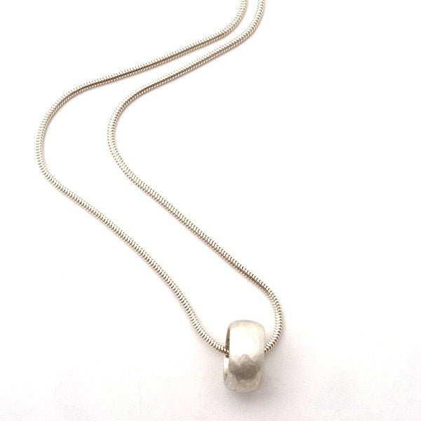 Orbit Hammered Silver Floating Pendant Necklace