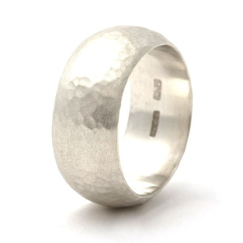 Simplicity Hammered Silver Statement Ring - Personalised